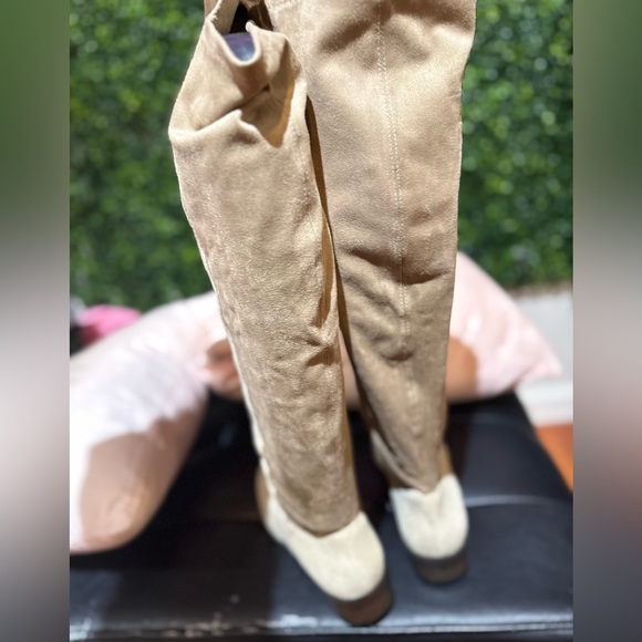 Lucky Brand “Calypso” Light Beige Suede Over-the-Knee Boots - Picture 2 of 4